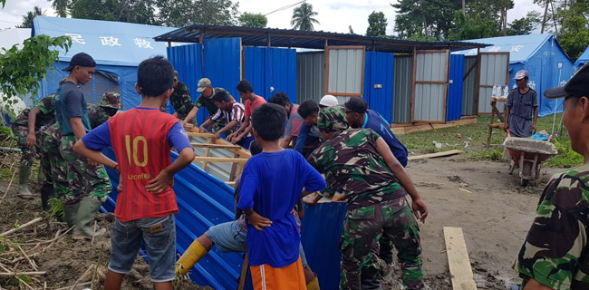 TNI Gandeng SPI Bangun 80 MCK Di Pengungsian Donggala