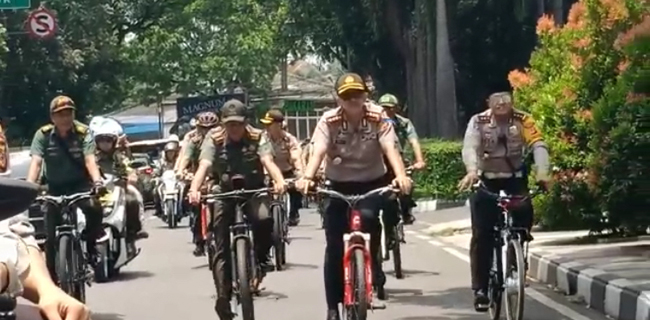 Kapolrestabes Bandung Bersama Dandim Gladi Bersih Rute Bandung Lautan Sepeda