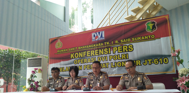 Tim DVI Polri Umumkan 3 Korban Lion Air JT-610 Teridentifikasi