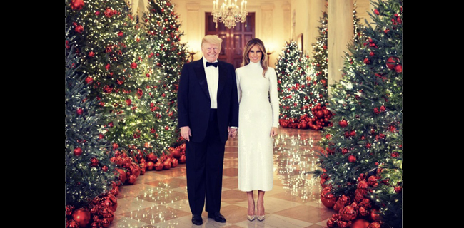 Gedung Putih Rilis Foto Presiden Trump Dan Ibu Negara Untuk Natal 2018