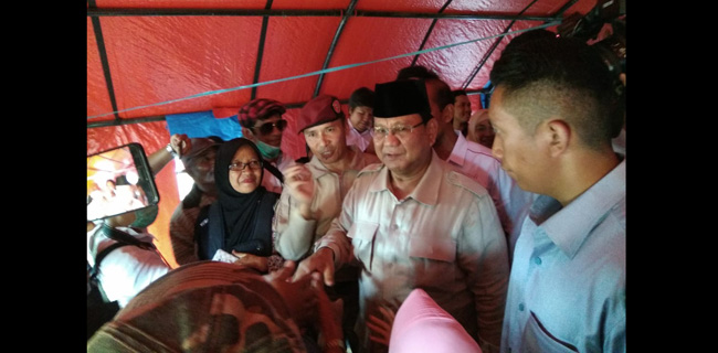 Di Palu, Prabowo Singgung Pejabat Yang Korupsi Bantuan Bencana