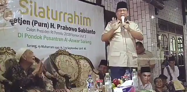 Viral, Prabowo Tidak Minta Dukungan, Mbah Moen Malah Tepuk Tangan
