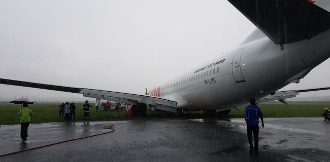 Badan Pesawat Lion Air Yang Tergelincir Di Pontianak Mulai Dievakuasi