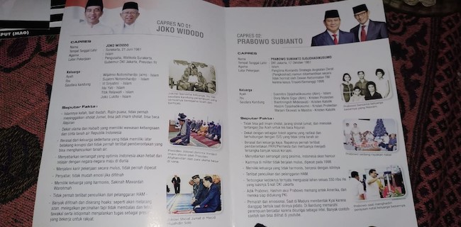 Pendukung Prabowo: Brosur â€œRekam Jejak Capresâ€ Tidak Sesuai Fakta