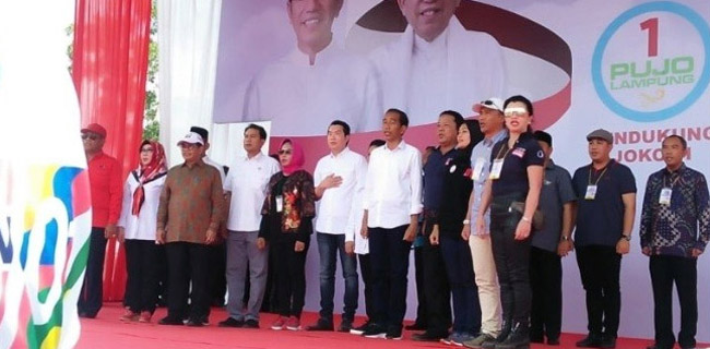 Penguasa HGU Lampung Dampingi Jokowi Deklarasi Dukungan