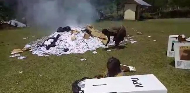 Kotak Dan Surat Suara Dibakar Di Puncak Jaya, Begini Penjelasan Kapolres
