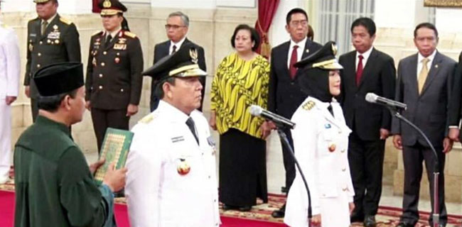 Dilantik Jokowi Di Istana Negara, Arinal-Nunik Resmi Pimpin Lampung
