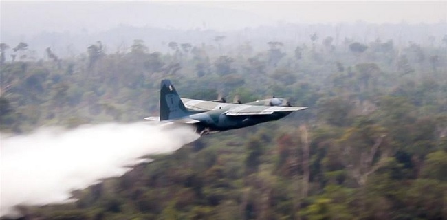 Brasil Kerahkan Pesawat Perang Untuk Padamkan Kebakaran Di Amazon