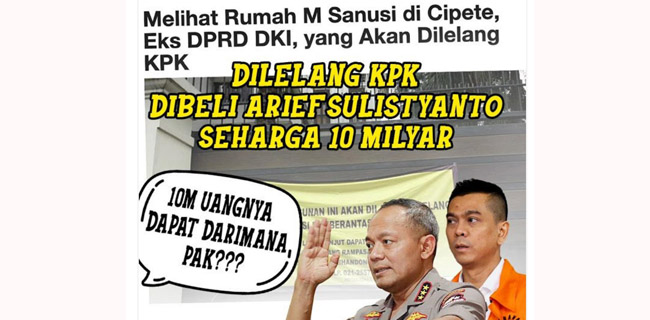 Polri: <i>Meme</i> Yang Memojokkan Komjen Arief Sulistyanto Tidak Benar<i>!</i>