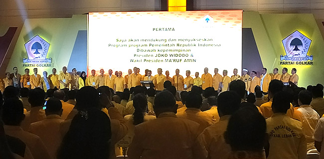 Jaga Soliditas Partai Golkar, Seluruh Kader Terpilih di Pileg 2019 Siap Loyal Kepada Airlangga Hartarto