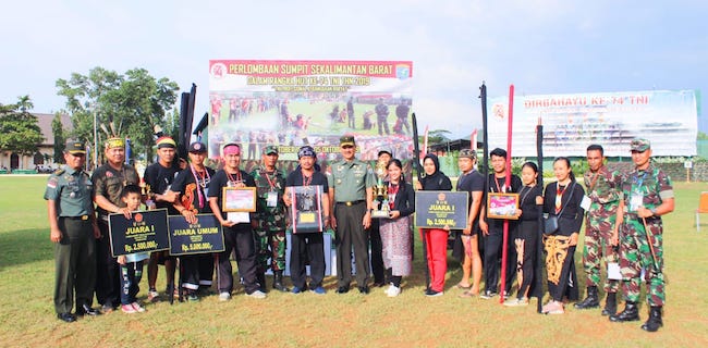 Di HUT TNI, Kodam Tanjungpura Lestarikan Olahraga Sumpit