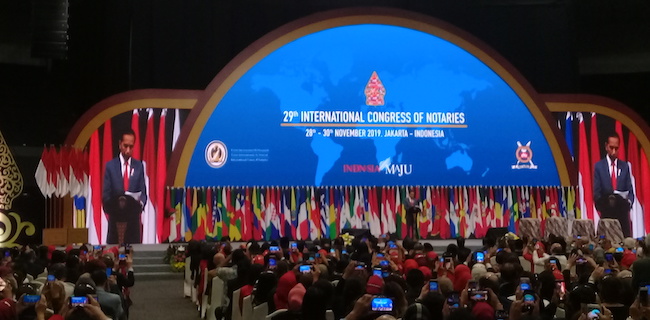 Di Kongres Notaris Internasional, Jokowi Pamer Inovasi Layanan Administrasi Hukum