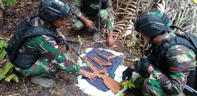 TNI Temukan Tiga Pucuk Senjata Rakitan Di Perbatasan RI-Papua Nugini