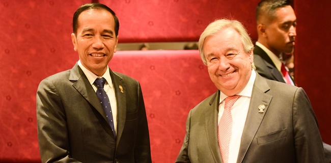 Bertemu Sekjen PBB, Presiden Jokowi Bahas Rakhine State Dan Palestina