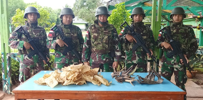 Gelapkan Tanduk Rusa Dan Gelembung Ikan, Seorang Pria Diciduk Prajurit TNI