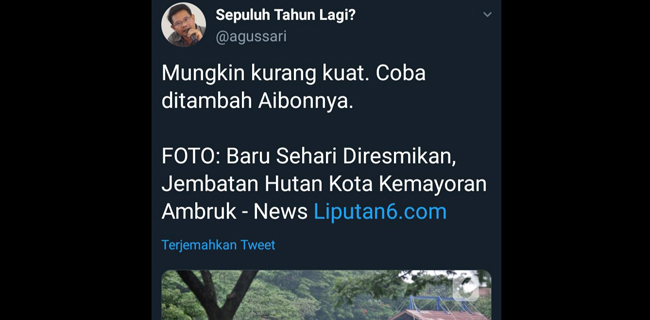 Niat Hati <i>Bully</i> Jembatan Ambruk Kemayoran, Eks Caleg PSI <i>Kegep</i> Salah Sasaran