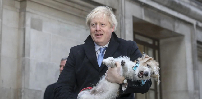 Ditemani Anjing Piaraan Saat Nyoblos, Boris Johnson Menang Mutlak Di Pemilu Inggris