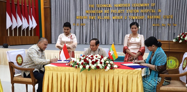 Peringati 70 Hubungan Diplomatik, Indonesia Serahkan RS Bantuan Untuk Myanmar