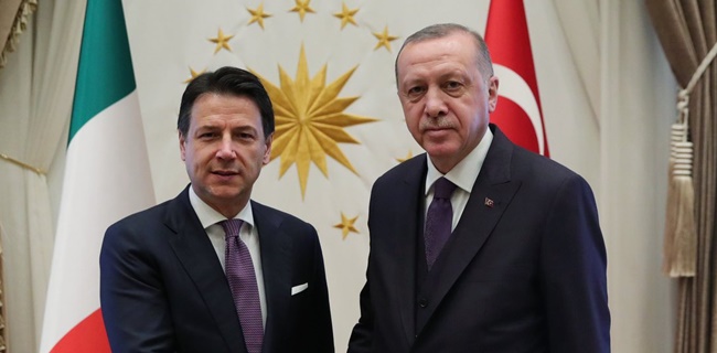 Bahas Krisis Libya, Presiden Erdogan Sambut Kedatangan PM Conte Di Turki