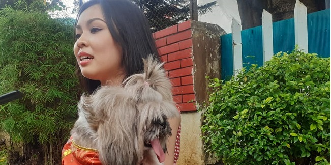 Dandani Anjingnya Dengan Baju Xincia, Perempuan Ini Jadi Perhatian Masyarakat