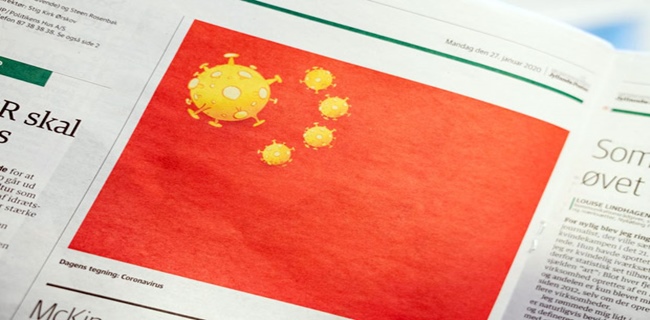 Kembali Berulah, Jyllands-Posten Ubah Gambar Bintang Di Bendera China Jadi Virus Corona