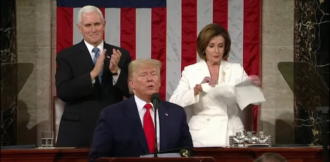 Ini Isi Pidato Trump Yang Dirobek-robek Nancy Pelosi