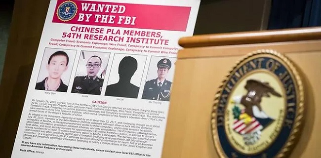 Bobol Data Jutaan Warga AS, Empat Peretas Militer China Diseret Ke Meja Hijau
