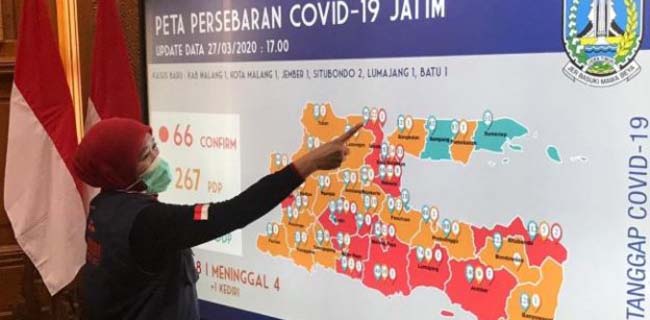 Update Covid-19 Jawa Timur, 4 Zona Merah Baru Dan 3782 Orang Berstatus ODP