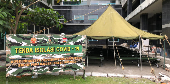 TNI Dirikan Tenda Darurat Isolasi Di RS Universitas Brawijaya Malang