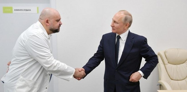 Tokoh Penting Medis Di Rusia Positif Virus Corona, Sempat Berjabatan Dengan Putin Tanpa Sarung Tangan