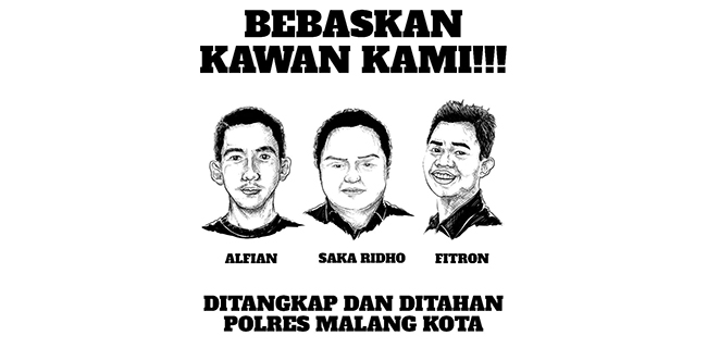 LBH Surabaya Desak Polres Malang Bebaskan Tiga Aktivis Yang Ditangkap Atas Tuduhan Anarko