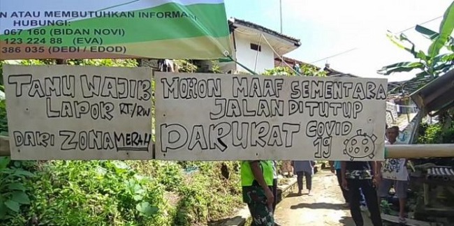 Jumlah ODP Membeludak, Warga Desa Ini Inisiatif Lakukan Karantina Lingkungan