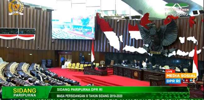 Rapat Paripurna DPR RI Hanya Dihadiri 41 Anggota Secara Fisik