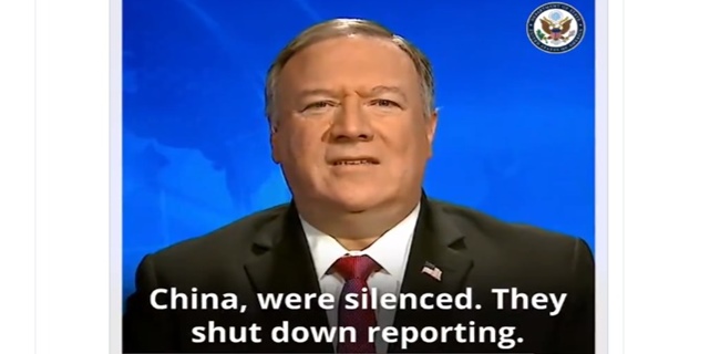 Beberkan Upaya China Yang Menutupi Kasus Covid-19, Pompeo: China Membungkam Wartawan, Bisa Anda Lihat Bukan?