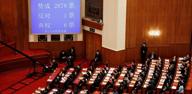 Parlemen China Loloskan RUU Keamanan Nasional Hong Kong