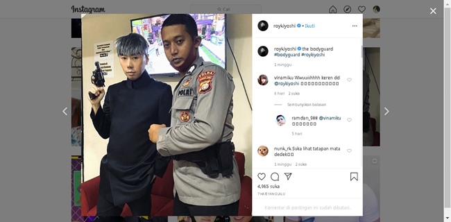 Sebelum Ditangkap Terkait Penggunaan Narkoba Roy Kiyoshi Pernah Posting Foto Bareng Polisi, Pertandakah?