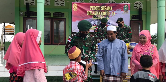 Maknai HUT ke-53 Di Tengah Pandemik, Satgas Yonif 411 Kostrad Gelar Bhakti Sosial Di Panti Asuhan Merauke