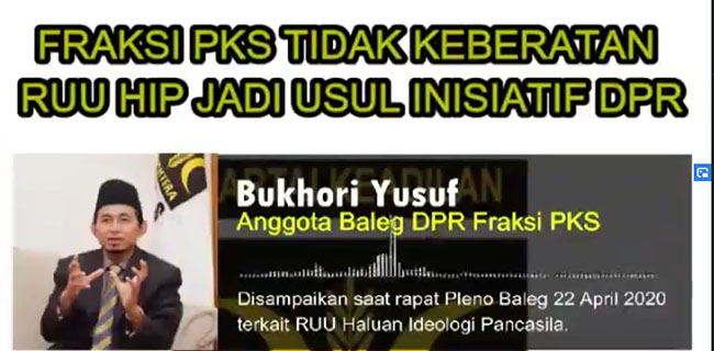 Beredar Rekaman Fraksi PKS Tidak Keberatan Dengan RUU HIP Saat Rapat Baleg