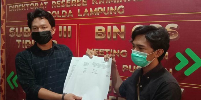 Didampingi LBH Dan AJI, Mahasiswa Teknokra Unila Laporkan Teror Ke Polda Lampung