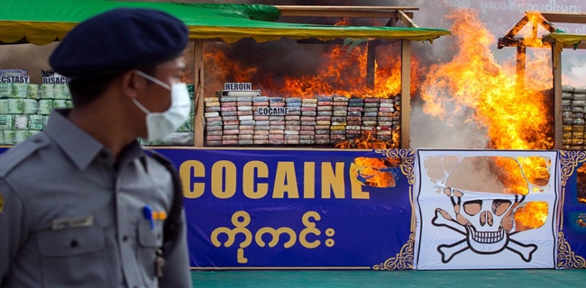 Myanmar Dan Thailand Musnahkan Narkoba Senilai 2 Miliar Dolar AS Di Hari Anti Narkoba Sedunia