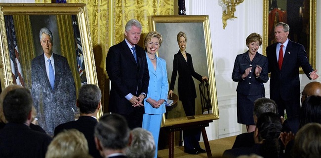 Trump Pindahkan Potret Bill Clinton Dan George Bush Ke Ruangan Terbengkalai Di Gedung Putih