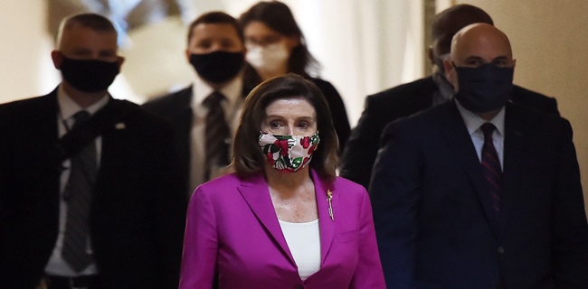Ada Anggota Senat Dinyatakan Positif Covid-19, Pelosi Tetapkan Aturan Baru Wajib Masker Di Seluruh Gedung DPR AS