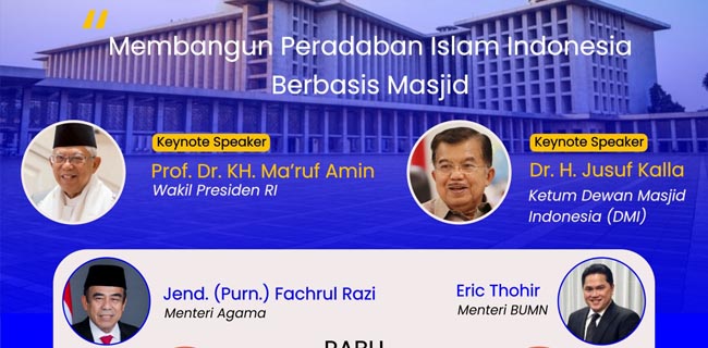 Maruf Amin Dan JK Satu Panggung, Bicarakan Peradaban Islam Berbasis Masjid