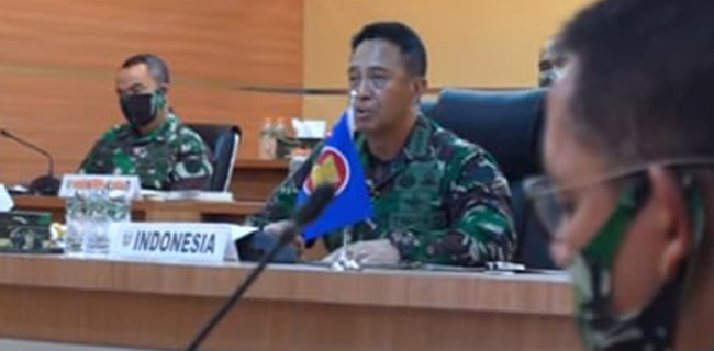 Jenderal Andika Perkasa Berbagi Pengalaman Tangani Covid-19 Dengan Angkatan Darat Negara Di ASEAN