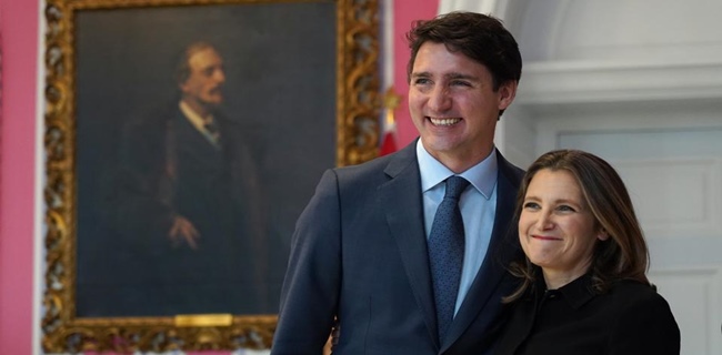 PM Trudeau Tunjuk Wakilnya Chrystia Freeland Sebagai Menteri Ekonomi Wanita Pertama Kanada