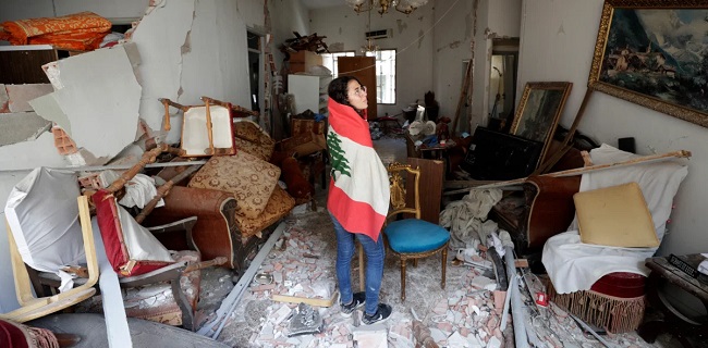 Korban Ledakan Beirut Pilih Bertahan Di Atas Puing-puing Rumah