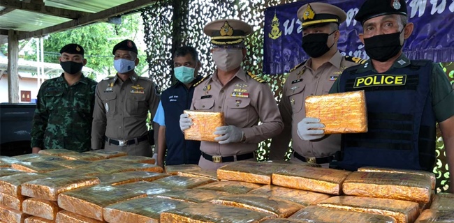 Kepolisian Thailand Berhasil Menggagalkan Penyelundupan 220 Kilogram Ganja Kualitas Super