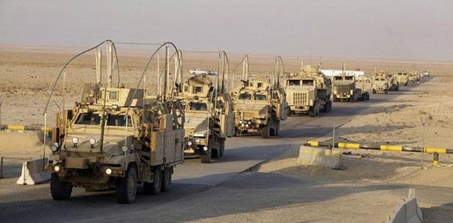 Konvoi Kendaraan Pembawa Peralatan Pasukan AS Jadi Target Ledakan Saat Melintas Dekat Penyeberangan Irak-Kuwait