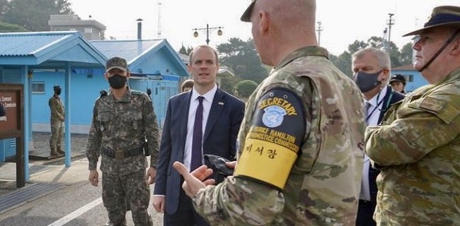 Kunjungi Zona Demiliterisasi, Menlu Dominic Raab: Inggris Selalu Dukung Perdamaian Korea