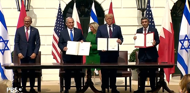 Penandatanganan Kesepakatan Dua Negara Arab Dengan Israel, Trump: Kami Mengubah Sejarah, Menandai Fajar Timur Tengah Baru